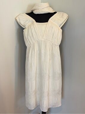 Strenesse Gabriele Strehle Silk Ivory Bridal Dress Size 2 Empire Waist